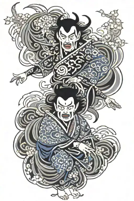 kabuki tattoo design idea