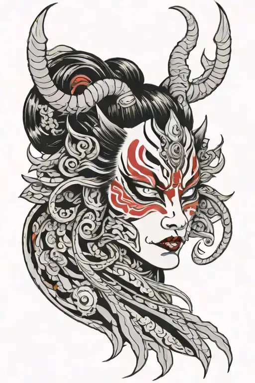 kabuki tattoo design idea