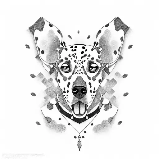 2 Dalmatians looking kingly and courageous tattoo design idea