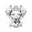 2 Dalmatians sitting on a throne tattoo design idea