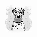 2 Dalmatians sitting on a throne tattoo design idea