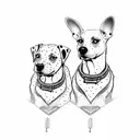 2 Dalmatians sitting on a throne tattoo design idea