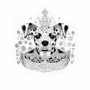 2 Dalmatians laying on a throne tattoo design idea