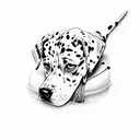 2 Dalmatians laying on a throne tattoo design idea