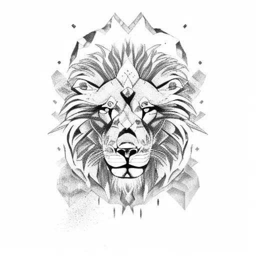 Merging lion wolf eagle  tattoo design idea