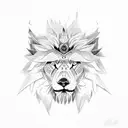 Merging lion wolf eagle  tattoo design idea
