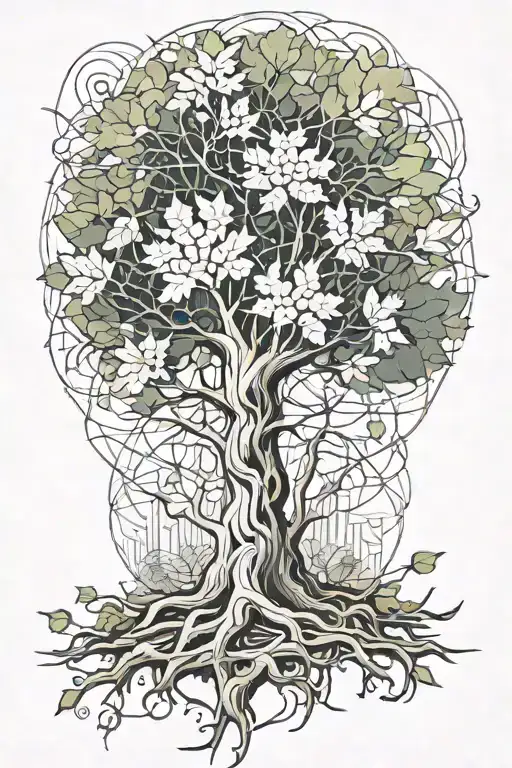 I want a leg tattoo. A beech tree behind my leg. Let its roots start from my heel. It has pencil work and beautiful shad tattoo design idea