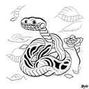 boa snake tattoo design idea