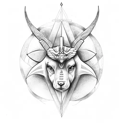 trinity with gemini, capricorn, aries tattoo design idea