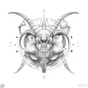 trinity with gemini, capricorn, aries tattoo design idea