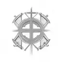 Christian Cross with two banners in one of which is the roman number for 712 and in the other the word fraternitas  tattoo design idea