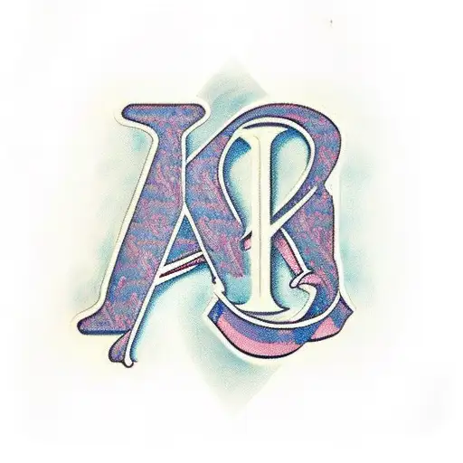 Inside of a heart outline, large letter "K" with a small letter "A" to the left and a small letter "C" to the right tattoo design idea