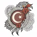 Turkish flag tattoo design idea