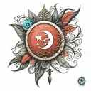 Turkish flag tattoo design idea