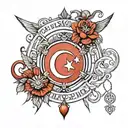Turkish flag tattoo design idea