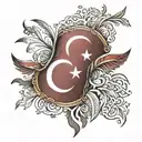 Turkish flag tattoo design idea