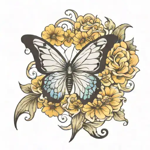 One in a million papillon tattoo design idea