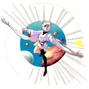 moon sun tattoo design idea