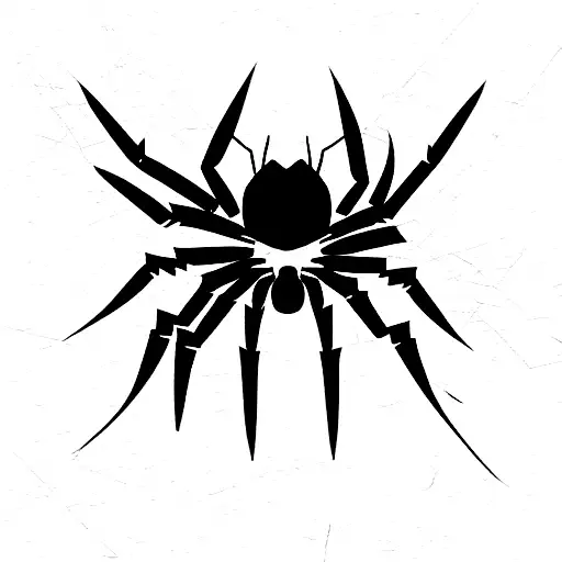 a lonely spider weaving her web thats on fire tattoo design idea