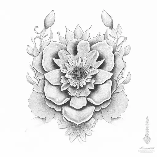 Spanish flower tattoo design idea