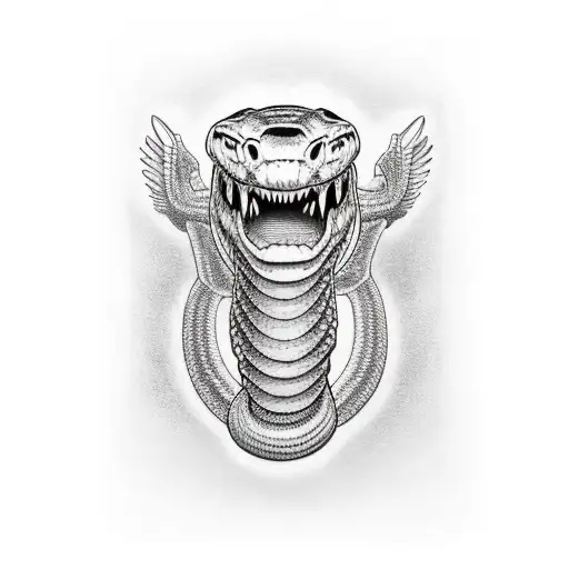 Word logan wrapped vertically by cobra snake tattoo design idea