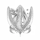 2 whale tail waves tattoo design idea