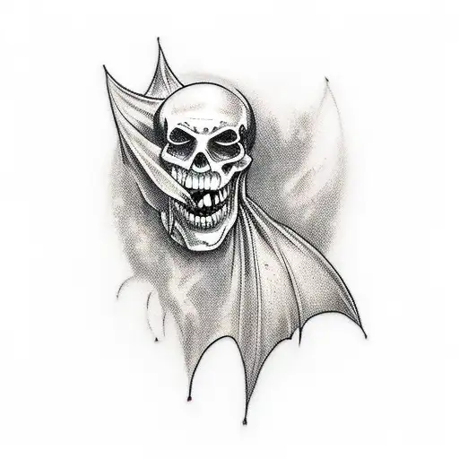 creepy spooky Halloween vampire coffin grave tattoo design idea