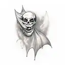 creepy spooky Halloween vampire coffin grave tattoo design idea