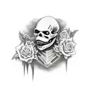 creepy spooky Halloween vampire coffin grave tattoo design idea