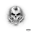 creepy spooky Halloween vampire coffin grave tattoo design idea