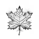 Maple Leaf filled with union jack and ukrainian flags tattoo design idea