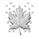 Maple Leaf filled with union jack and ukrainian flags tattoo design idea