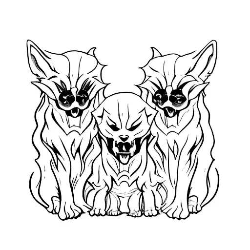 Three Headed Cerberus Sweet  tattoo design idea