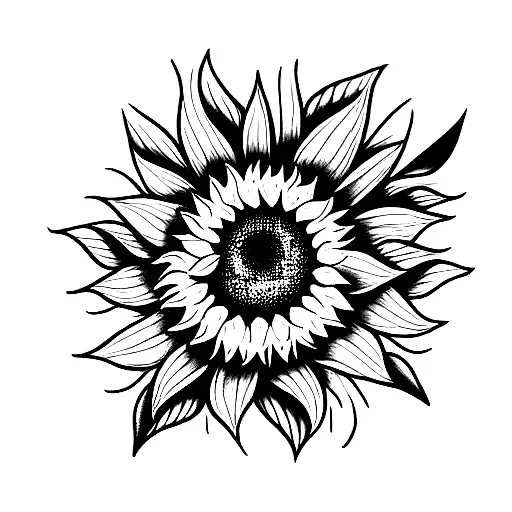 two sunflowers  tattoo design idea