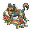 rainbow bridge dog tattoo design idea