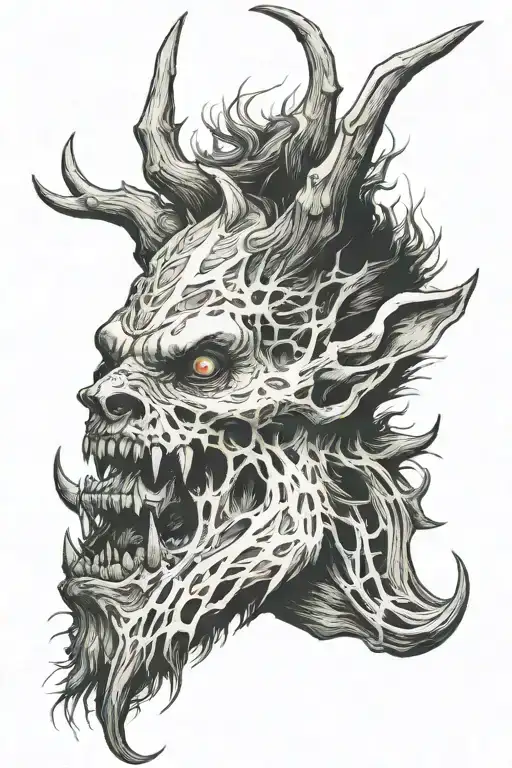 wendigo emerging tattoo design idea