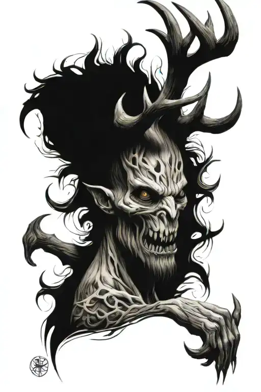 Wendigo half sleeve tattoo design idea