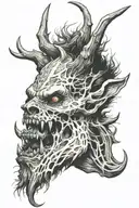 wendigo emerging tattoo design idea