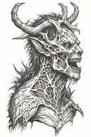 wendigo emerging tattoo design idea