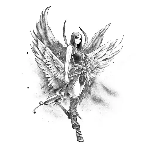 director, art, fallen angel, wanderlust  tattoo design idea