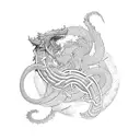 jormungandr fighting Thor  tattoo design idea