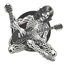 Dave grohl skeleton playing guitar tattoo design idea