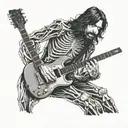 Dave grohl skeleton playing guitar tattoo design idea
