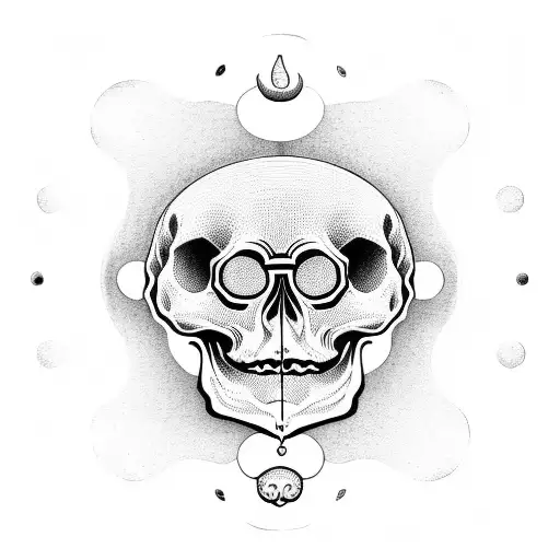 skull with its mouth open which contains a yin Yang with eye in the middle tattoo design idea