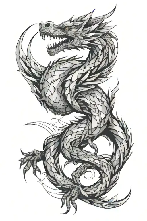 Dragon-phoenix chimera tattoo design idea
