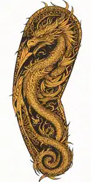 dragon with phoenix wings spikey tattoo design idea