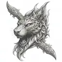 A tattoo featuring a collection of the client's favorite objects transformed into mythical creatures, creating a unique and personal design tattoo design idea