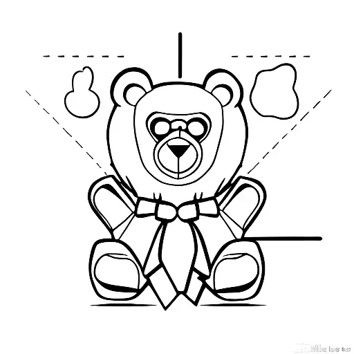 teddy bear with 3 small x's on his left collar bone tattoo design idea