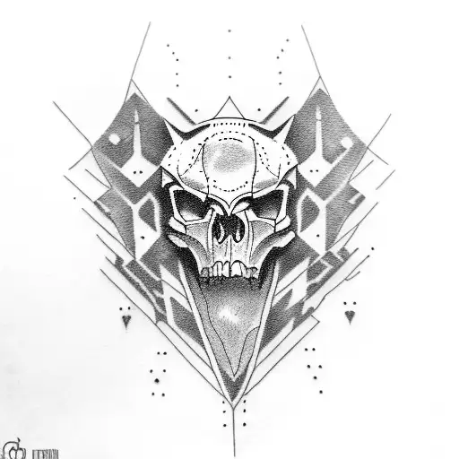 Corpse observer with a wolf skull tattooed on their hand tattoo design idea