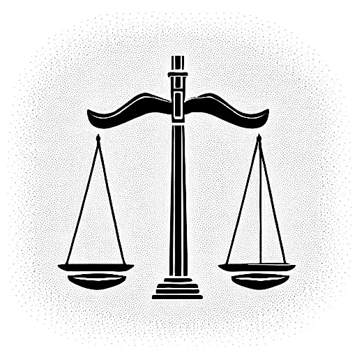 scales of justice with "on equal terms" underneath tattoo design idea